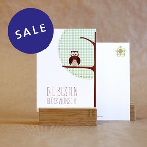 Postkarte zum Geburtstag, Glückwunsch, Eule // Postkarte Anabel