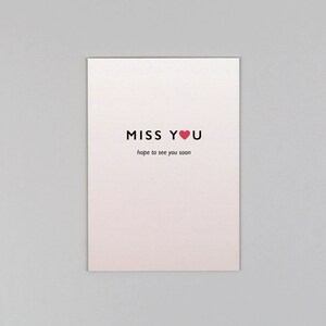Postkarte, Grußkarte, Holzschliffpappe, Herz // Postkarte Cora Miss you