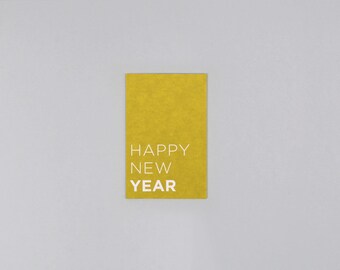 Mini Postkarte, Holzschliffpappe, Silvester, Neujahr // Minikarte Holzschliff Peace Happy New Year