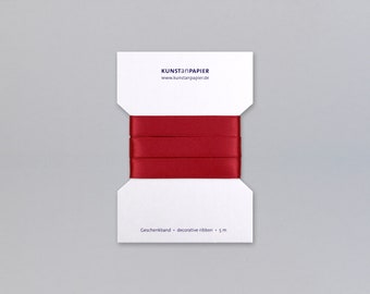 Geschenkband 5m - Satin Rot // 15mm breit, 5m lang, Verpacken, Geschenk, Dekoration, Schleifenband, Rot, weich, elegant