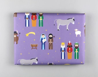 Gift wrap, sheet, 50 x 70 cm, Christmas, Christmas story // Gift wrap sheet Joseph