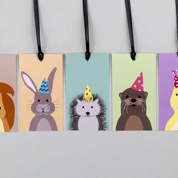 5 Geschenkanhänger, Gift Tags, Kindergeburtstag, Partytiere // Geschenkanhänger - Gitte Party