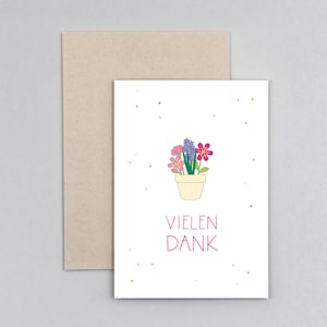 Dankeskarte, Vielen Dank, Blumen, Grußkarte mit Umschlag // Klappkarte Jana Blume