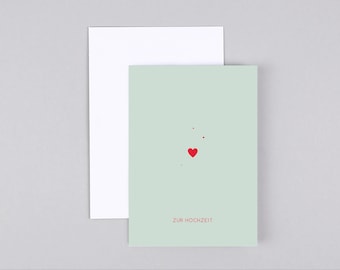 Wedding card, congratulations card, heart, greeting card with envelope // Folding card Clara Wedding