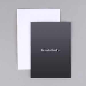 Trauerkarte, Kondolenzkarte, Beileidskarte mit Umschlag // Klappkarte Falk Goodbye