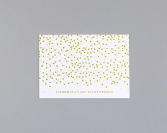 Birthday Postcard, Happy Birthday, Congratulations, Confetti // Postcard Konrad Mint