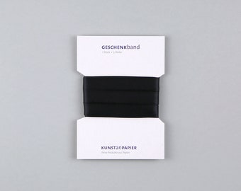 Geschenkband 5m - Satin Schwarz  // 15mm breit, 5m lang, Verpacken, Geschenk, Dekoration, Schleifenband, Schwarz, weich, elegant