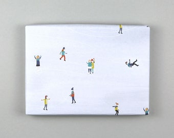 Gift wrap, sheet, 50 x 70 cm, Christmas, winter, ice skater // Gift wrap sheet - Ivan