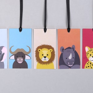 5 Geschenkanhänger, Gift Tags, Kindergeburtstag, Tiere Afrika // Geschenkanhänger - Gitte Big5