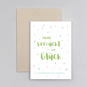 Hochzeitskarte, Glückwunschkarte, Lettering, Spruch, Konfetti, Grußkarte mit Umschlag // Klappkarte Julia Glück Bild 1