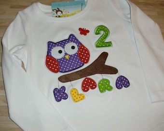 Birthday Shirt Owl, long sleeve shirt