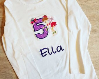 Birthday shirt, shirt with name and number, Fairy, elf