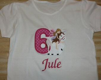 Birthday shirt, T-shirt with number and name "unicorn"