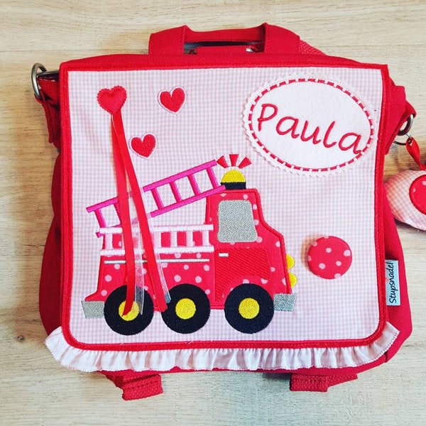 Kindergartentasche,Kinderrucksack Feuerwehr "Girlie"