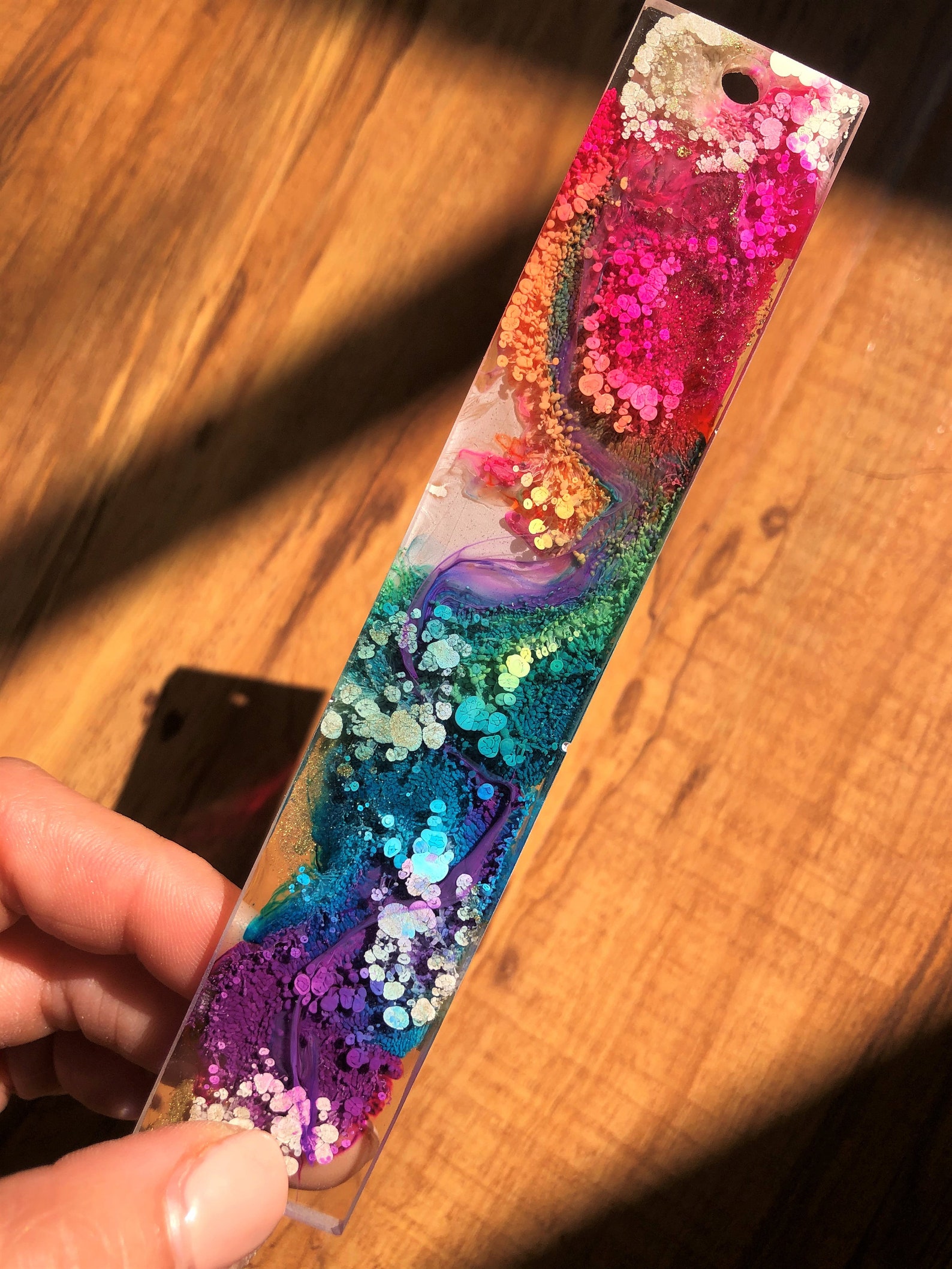 Resin Bookmarks Rainbow Etsy