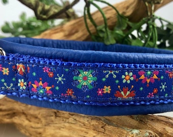 Hundehalsband Mandala, blau