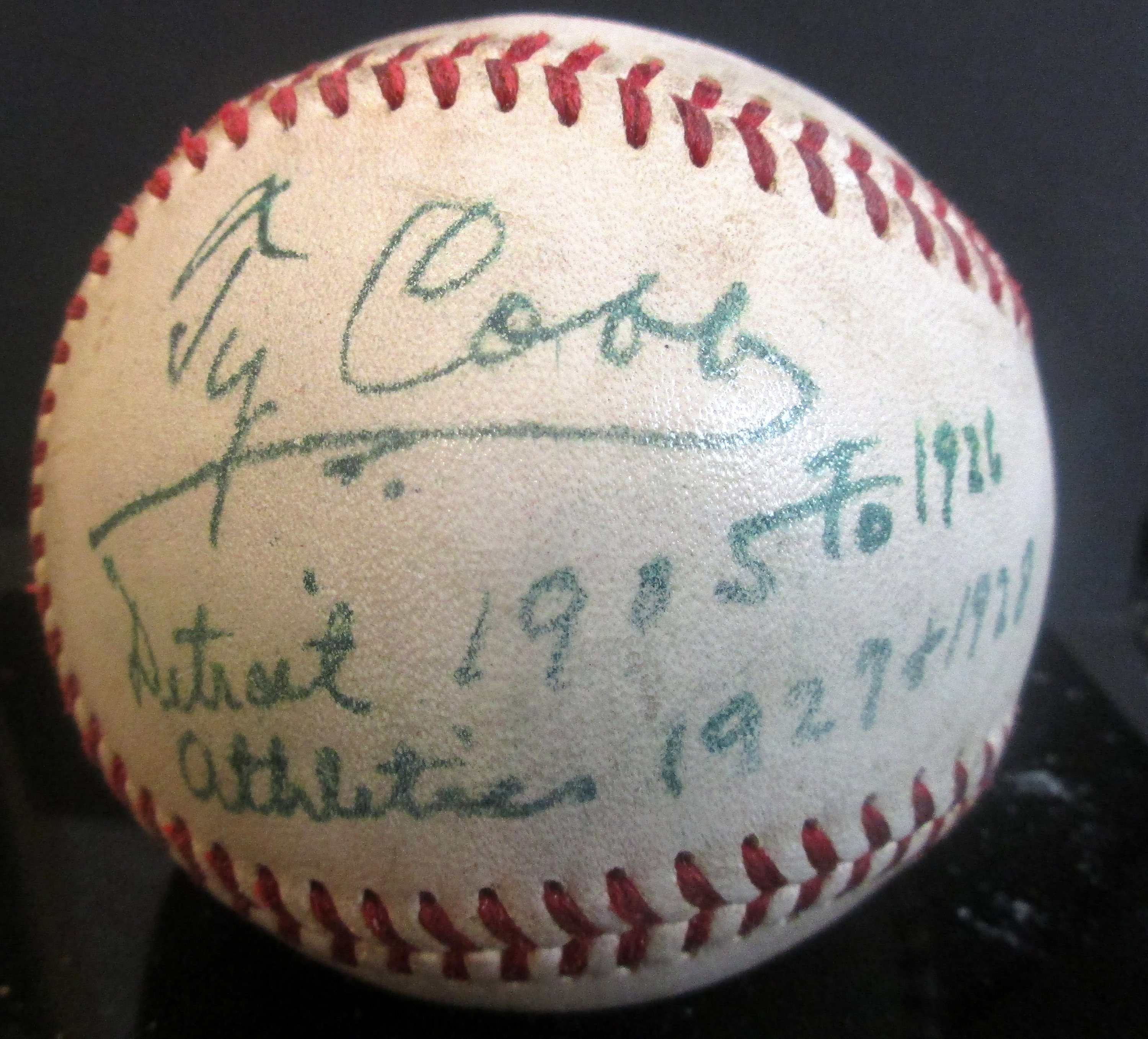 Ty Cobb Replica 1961 Autographed and Inscribed Baseball