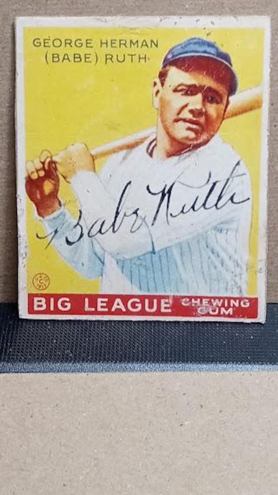 1/1 Babe Ruth Reproduction Baseball Card Goudey