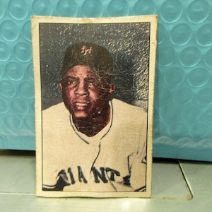 Willie Mays 1952 Berk Ross reproductie honkbal kaartkous stuffer