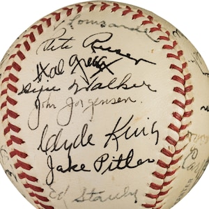 1947 Brooklyn Dodgers Replica Team signiert Baseball Jackie Robinson, Hodges, + viele mehr