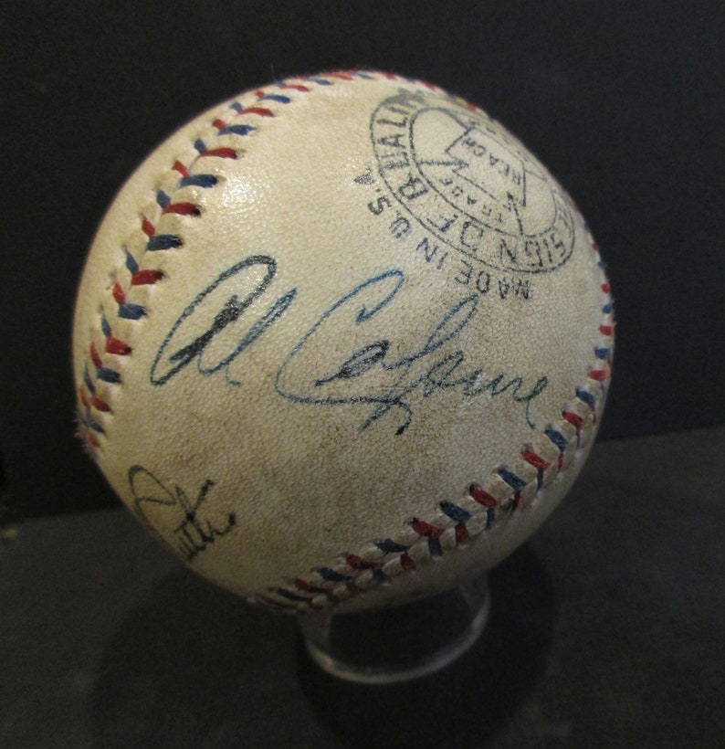 Babe Ruth /& Al Capone Replica 1927 Autographed Baseball.