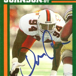 Dwane "The Rock" Johnson 1994 Bunble Bee Tuna Autogramme Reproduktion College Football Karte