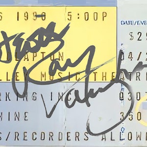 1990 Stevie Ray Vaughn Handsignierte Reproduktion Last Show Ticket Stub