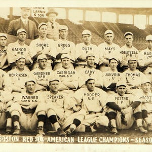 Neu für 2025 * Babe Ruth & 1915 Boston Red Sox Reproduktion 1915 Postkarte
