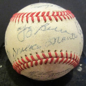 1956 New York Yankees Replica Team Signed Baseball  Mantle, Berra, Rizzuto, Stengel+ Many More