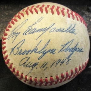 Réplica de pelota de béisbol autografiada de Roy Campanella de 1948 *NUEVO DISEÑO PARA 2019*