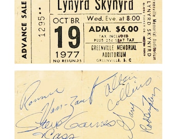 pieces of the past ライト兄弟 レリック 検 直筆サイン 1977 Lynyrd Skynrd Last Show Before Plane Crash Autographed