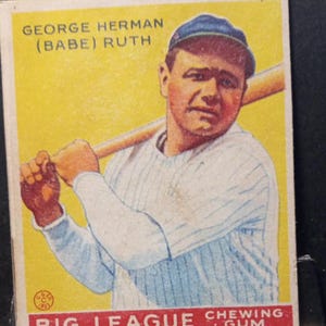 Riproduzione di Babe Ruth 1933 Goudey Baseball Card Ottimo regalo di Natale