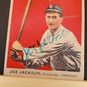 Joe Jackson Reproduction Autographed 1914 Cracker Jack Baseball Card  Stocking Stuffer