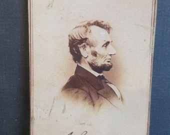 1862 Abraham Lincoln signé Reproduction CDV