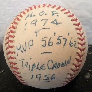 Mickey Mantle Replik signiert und beschriftet ""STAT"" 1980er Baseball"