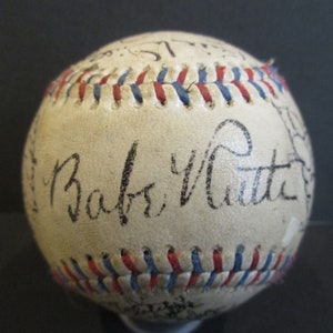 1930 New York Yankees Replica Team signiert Baseball Babe Ruth, Lou Gehrig, Tony Lazzeri + vielen mehr