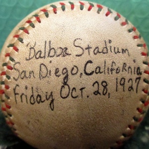 New for Fall* Babe Ruth & Lou Gehrig Replica Autographed 1927 Barnstorming Baseball San Diego, California