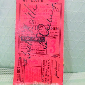 1927 Babe Ruth & Lou Gehrig World Series Autographed Reproduction Ticket Stub