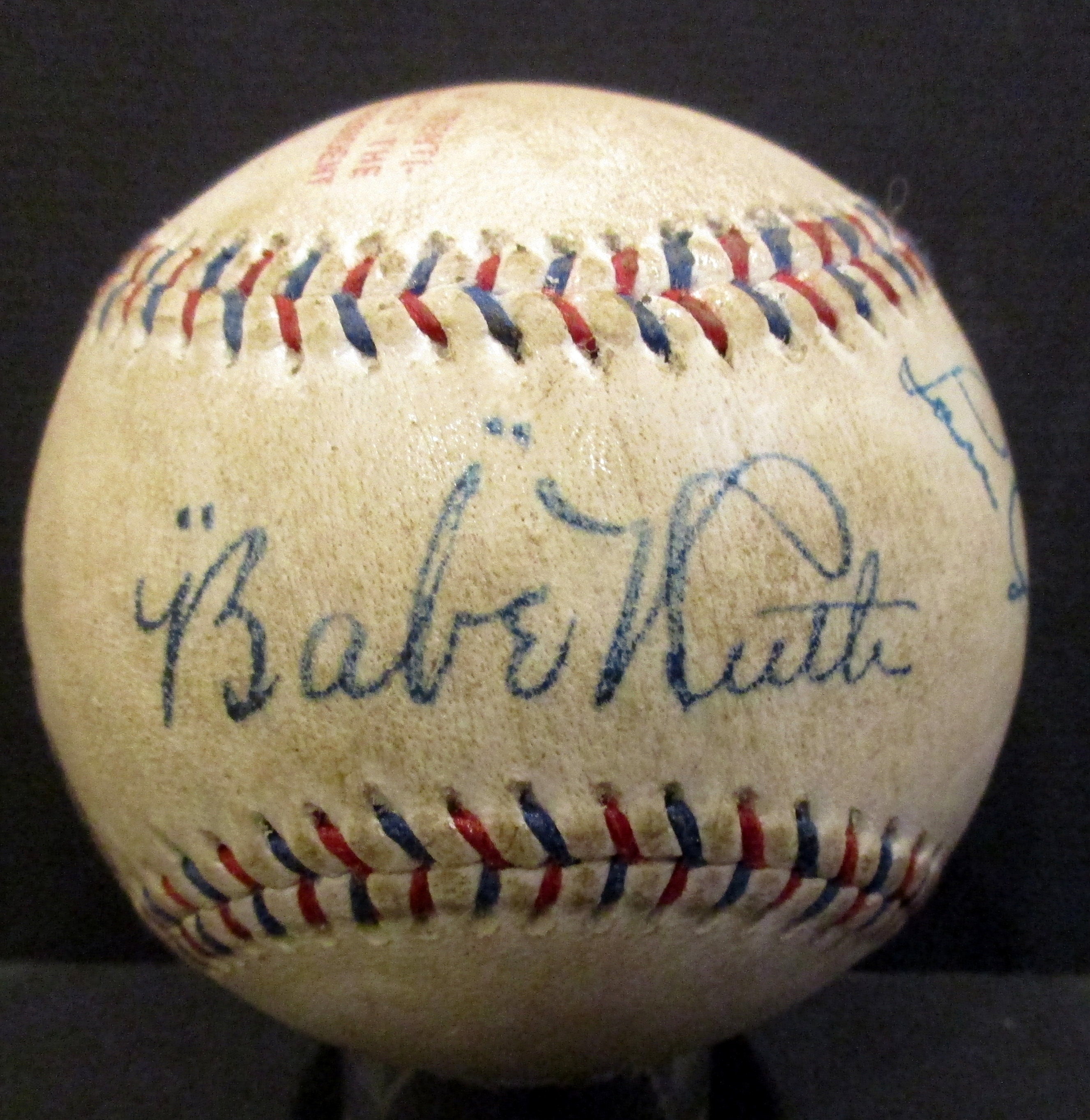 Babe Ruth & Lou Gehrig Replica Autographed 1927 Barnstorming Baseball ...