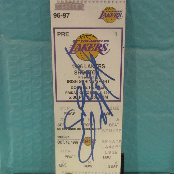 1996 Kobe Bryant Signierte Reproduktion Erstes Spiel Ticket Stub