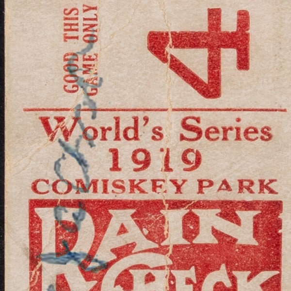 1919 Shoeless Joe Jackson Autographed Reproduction World Series Game 4 Ticket Stub