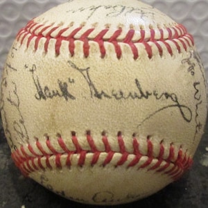 New Design 1934 Detroit Tigers Replica Team Signed Baseball  Greenberg, Gehringer, Goslin, Rowe + Many More