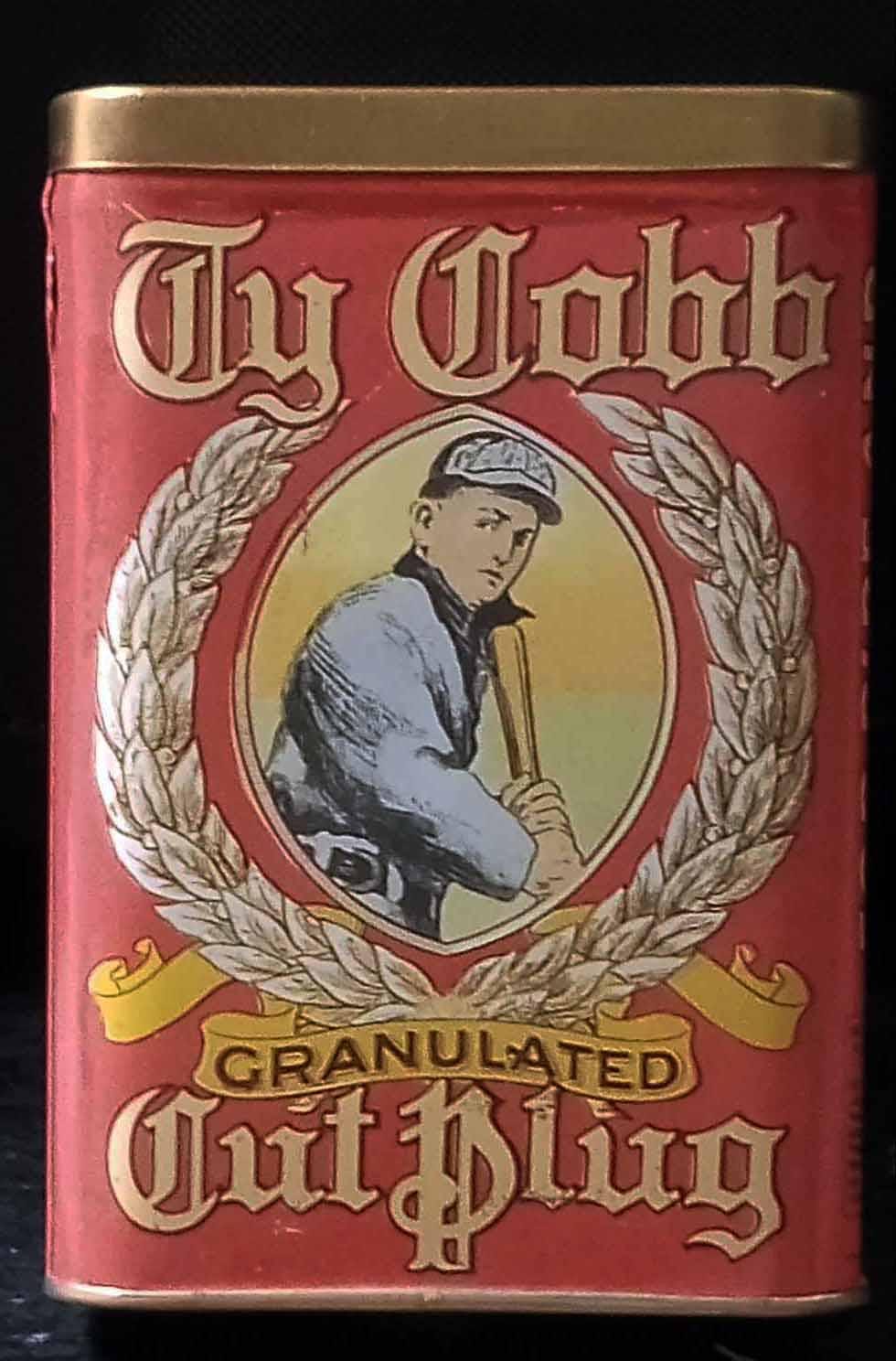 1912 Ty Cobb Reproduction Tobacco Tin Approx. 4.25
