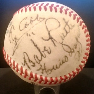 Replica of the World&#39;s Highest Priced Signed Baseball 1939 Hall of Fame Inductees Babe Ruth, Ty Cobb + 9 More