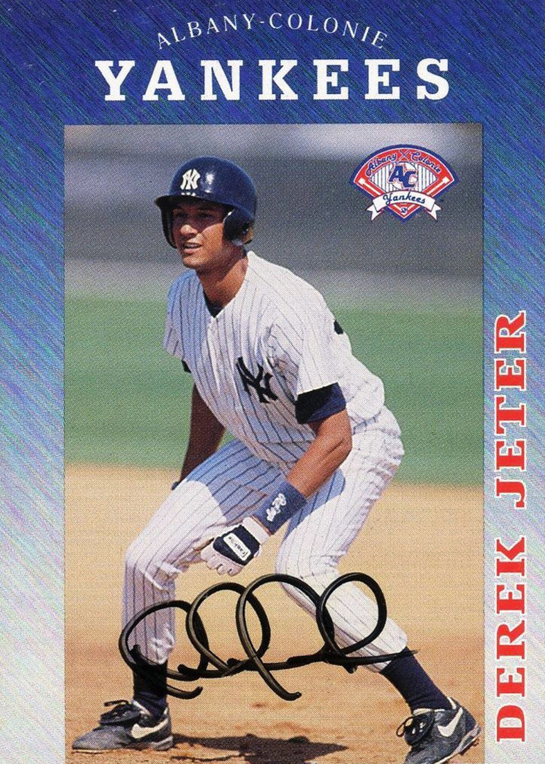 Derek Jeter Autographed 1995 Colonie Reproduction Minor League Baseball ...