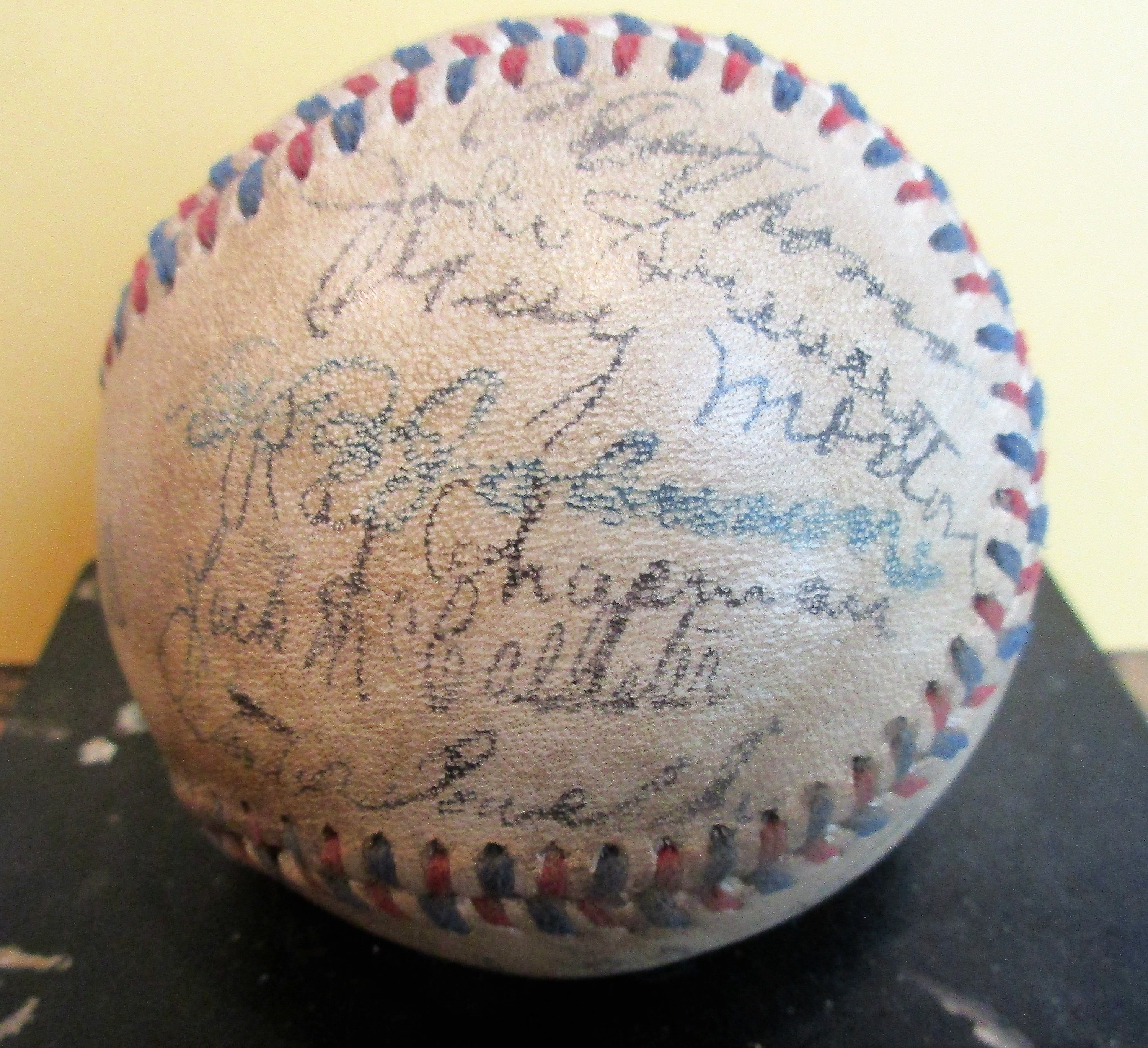1920 Cleveland Indians Team Signed Replica Baseball W/ Ray 