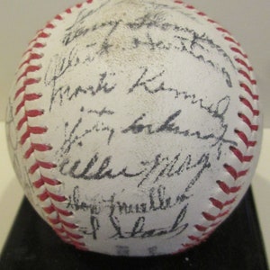 1951 New York Giants Replica Team Signed Baseball Mays, Thompson, Durocher + Many More