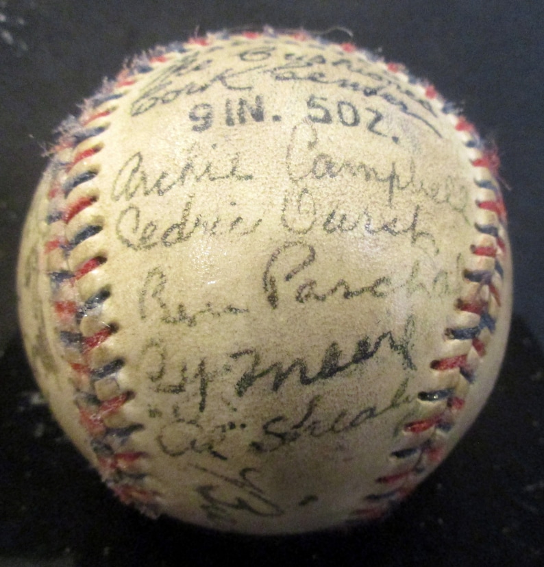 Gehrig Lazzeri 1928 New York Yankees Team Signed Replica Baseball w Ruth Huggins Many More