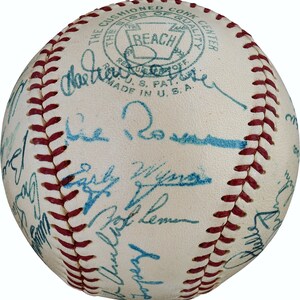 1954 Cleveland Indians Replica Team Signed Baseball  Feller, Doby, + Many More