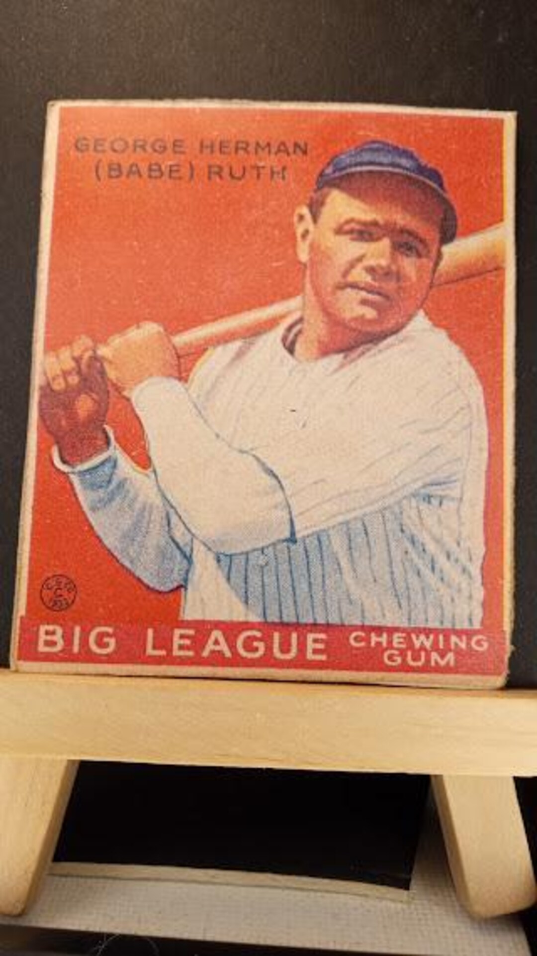 1/1 Babe Ruth Reproduction 1933 Goudey Baseball Card Stocking Stuffer ...